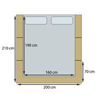 3 Tatami 70x200 (=200x210) + Futon 160x190x11