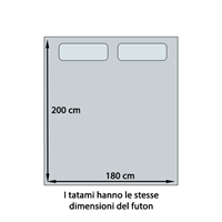 2 Tatami 90x200 (=180x200) + Futon 180x200x11