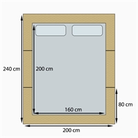3 Tatami 80x200 (=200x240) + Futon 160x200x11