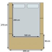 3 Tatami 90x200 (=200x270) + Futon 160x200x11