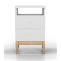 Comodino in legno massello di Pino - Livia Maxi (2 cassetti) Comodino in legno massello di Pino - Livia Maxi (2 cassetti)