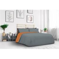 Copripiumino Jersey con federe - Grigio/Arancio Copripiumino Jersey con federe - Grigio/Arancio