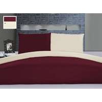 Copripiumino Jersey con federe - Naturale/Bordeaux Copripiumino Jersey con federe - Naturale/Bordeaux