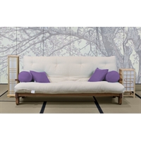Divano letto in legno artigianale con futon - Salice