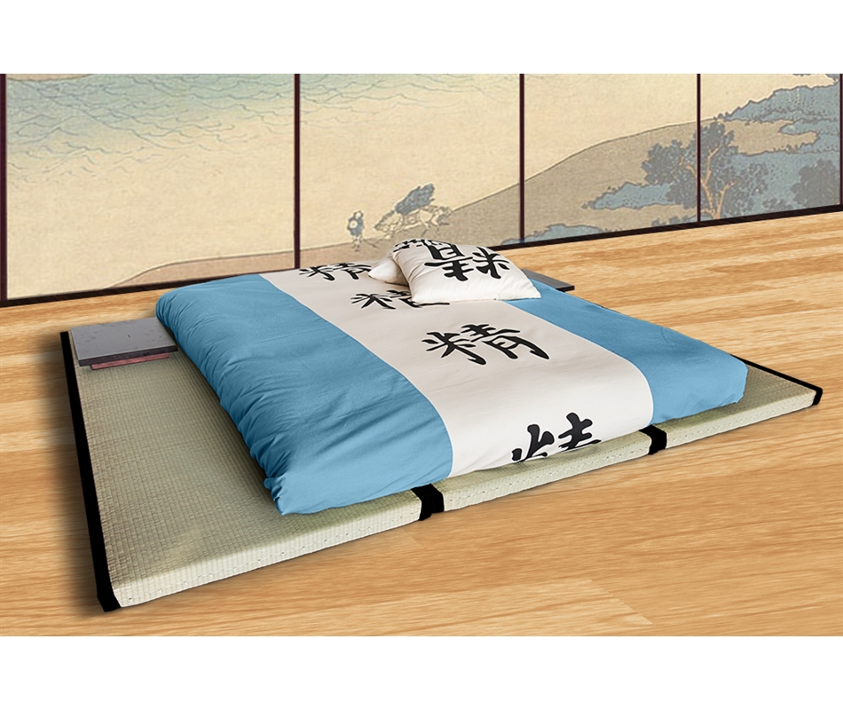 Kit Letto 3 Tatami tradizionali (5,5 cm) + Futon cotone 14 cm (matrimoniale)  - Vivere Zen