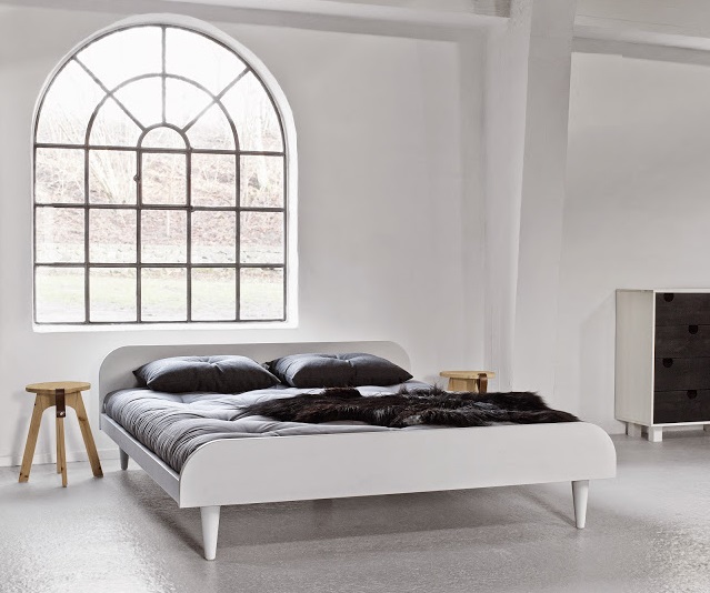 Letto in legno - Twist Bianco (con testata) - Vivere Zen