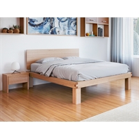 Letto in legno massello artigianale - Lichene con testata