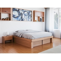 Letto in legno massello artigianale + cassetti laterali - Lichene