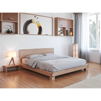 Letto in legno massello di Okumé - Hiroi con testata