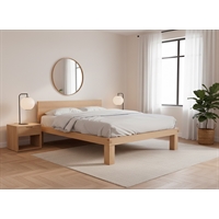 Letto in legno massiccio artigianale - Lichene Faggio (con e senza testata)