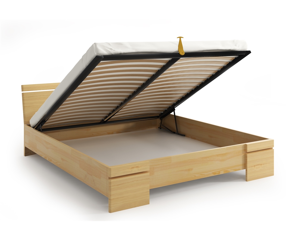 Letto in legno Sparta in Pino con contenitore - Vivere Zen