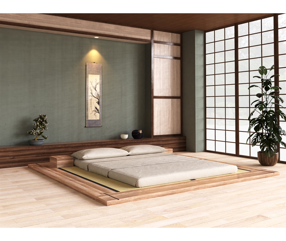 Letto tatami giapponese, artigianale in legno massiccio - Heya - Vivere Zen