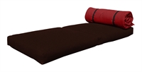 Pouf sfoderabile marrone + bag futon rosso