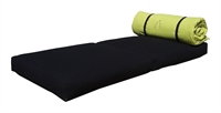 Pouf sfoderabile nero + bag futon verde acido
