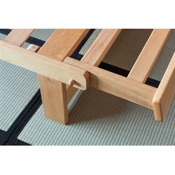 Divano letto in legno artigianale con futon - Sesamo 3 posti