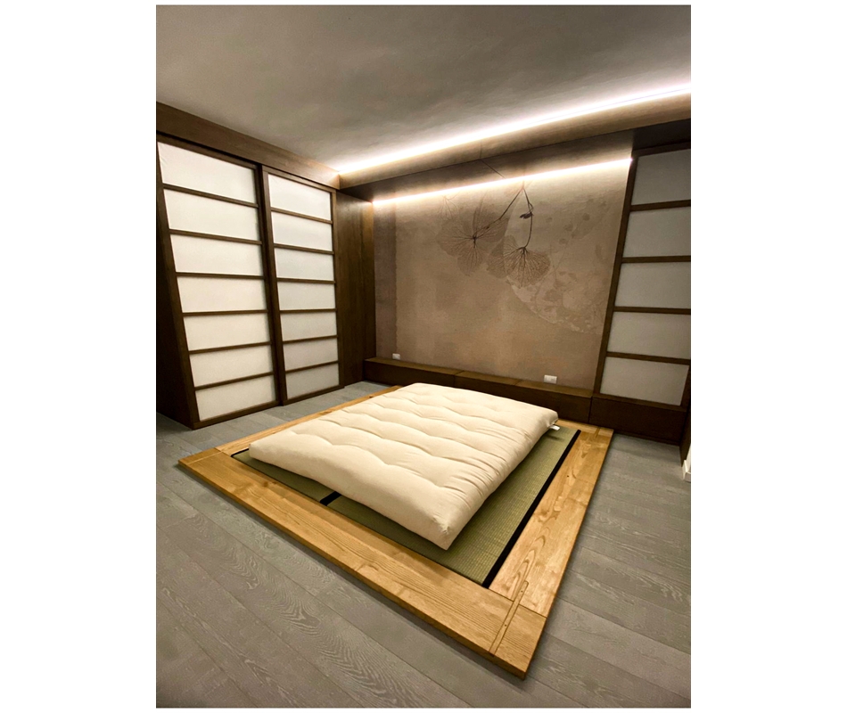 Letto tatami giapponese, artigianale in legno massiccio - Heya - Vivere Zen