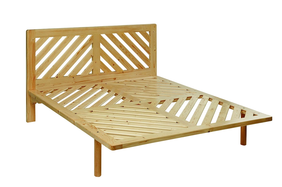 Letto a doghe diagonali con testiera LM4 (abete) - Vivere Zen Letto a doghe diagonali con testiera LM4 (abete) - Vivere Zen