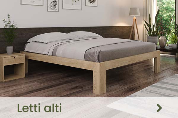 Letti in legno alti
